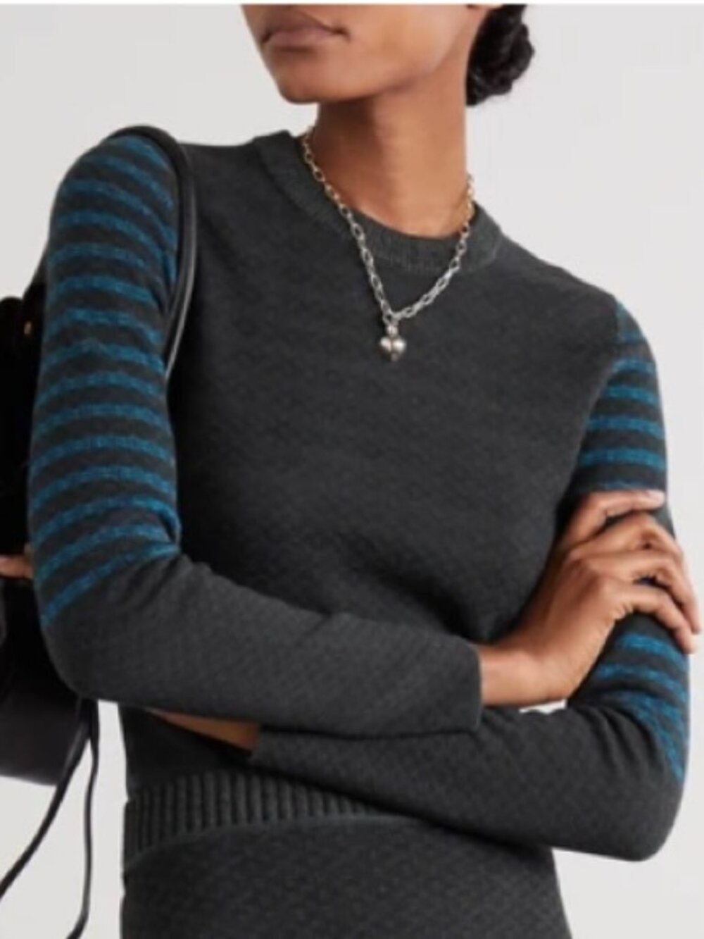 Victoria Beckham Cotton Jacquard Knit Striped Sweater